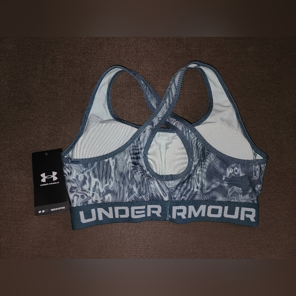 NWT UNDER ARMOUR Printed Mid Crossback Sports Bra - Size M - Picture 2 of 5